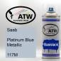 Preview: Saab, Platinum Blue Metallic, 117M: 400ml Sprühdose, von ATW Autoteile West.